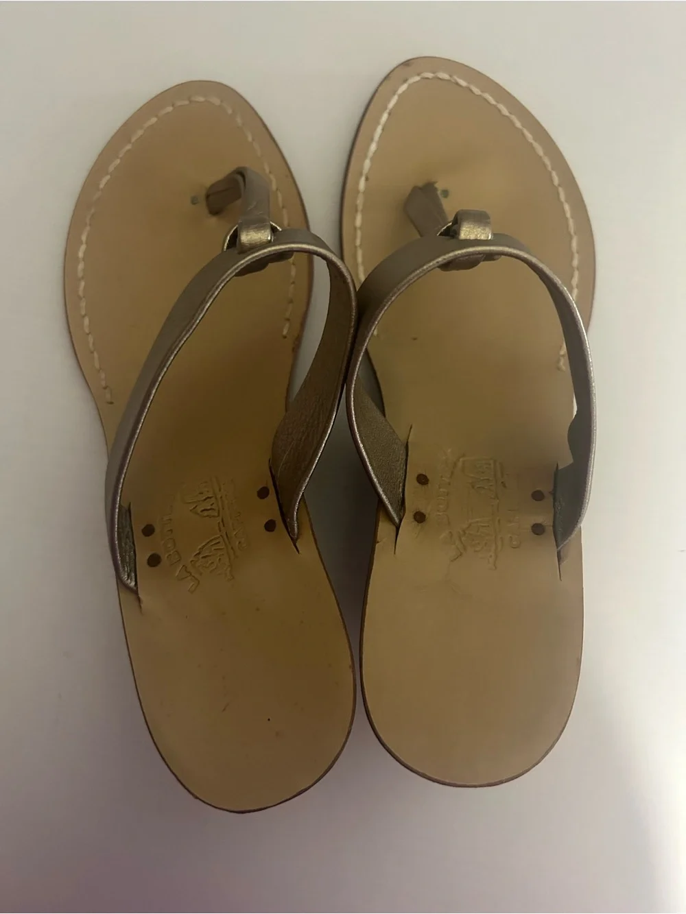 La  Bottega Caprese Italian leather thong wedge sandal